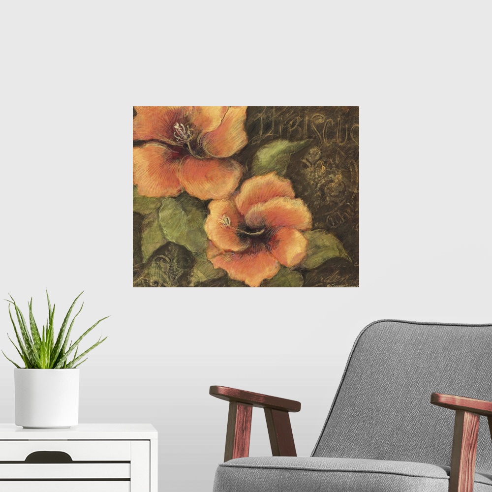 A modern room featuring Lovely hibiscus flower is an elegant accent to all decor styles