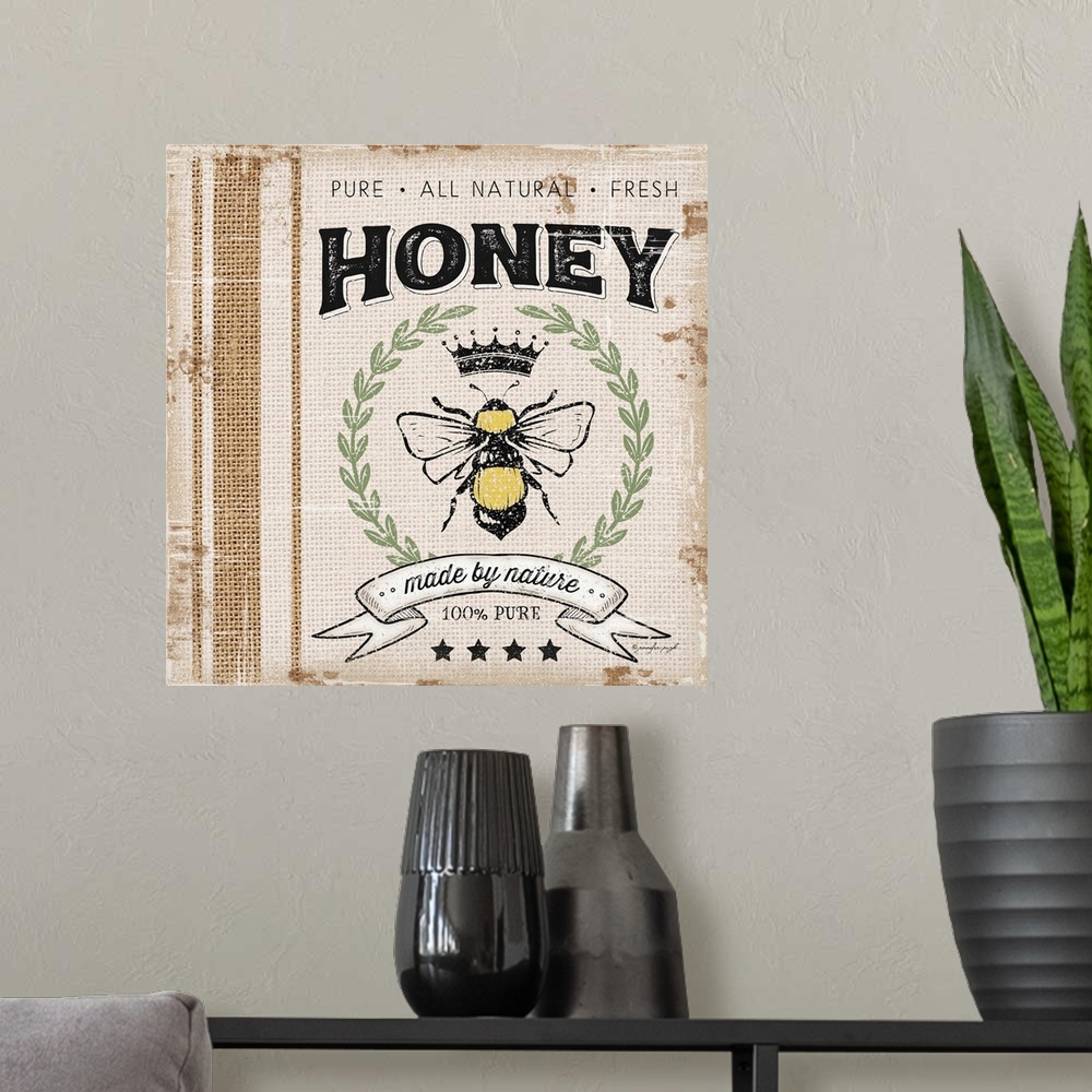 A modern room featuring Honey