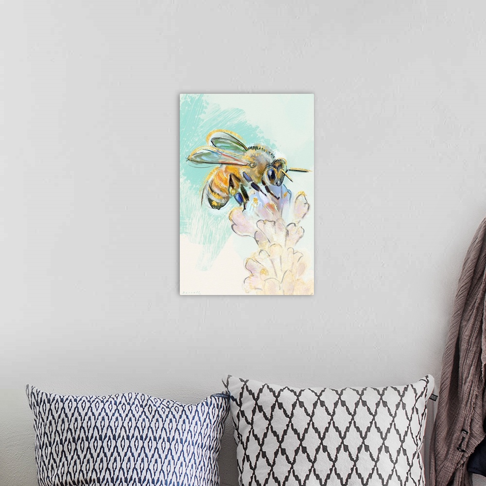 A bohemian room featuring Be a queen bee with this lovely Bee Study.
