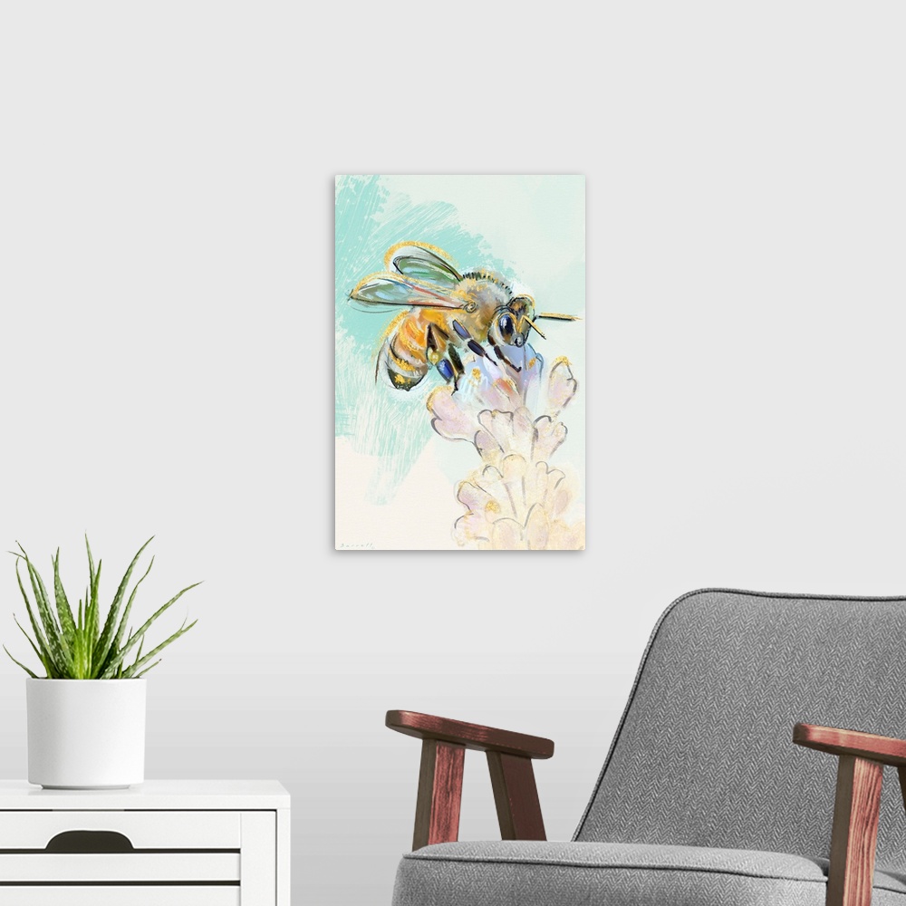 A modern room featuring Be a queen bee with this lovely Bee Study.