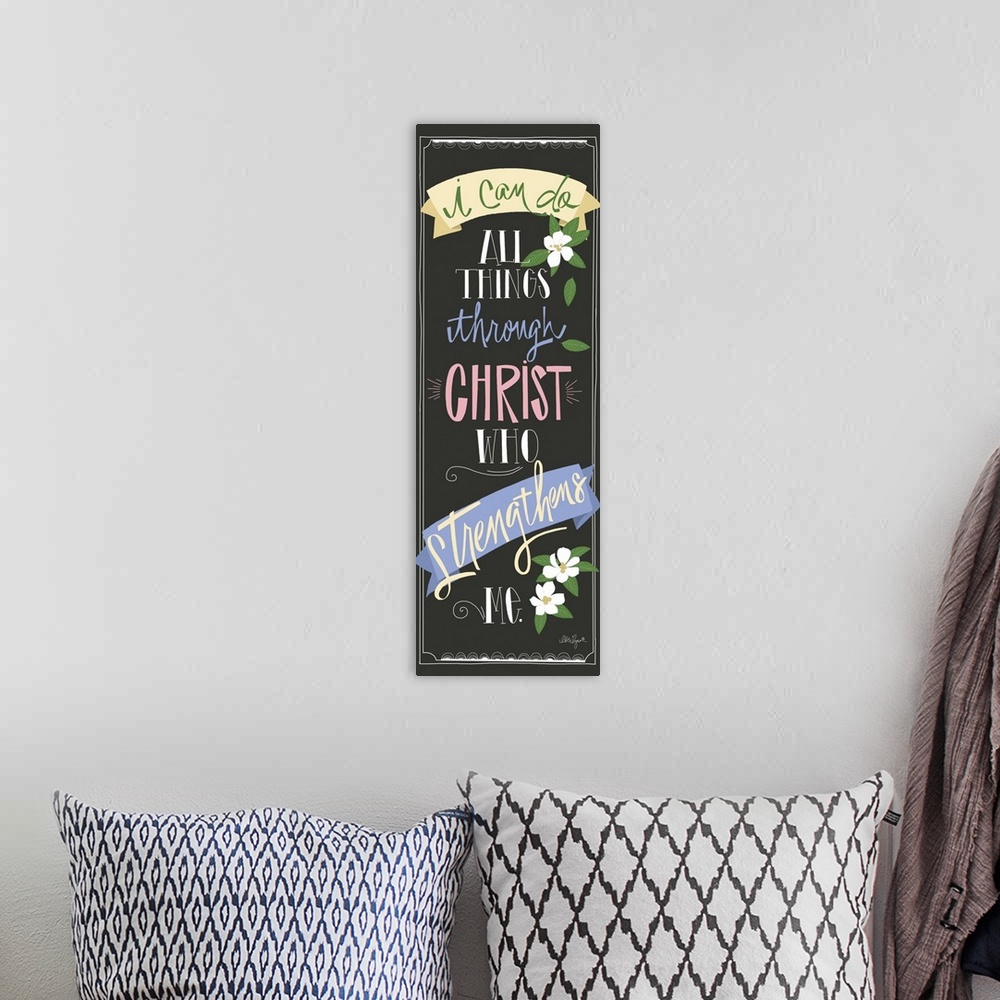 A bohemian room featuring I Can Do All Things Through Christ