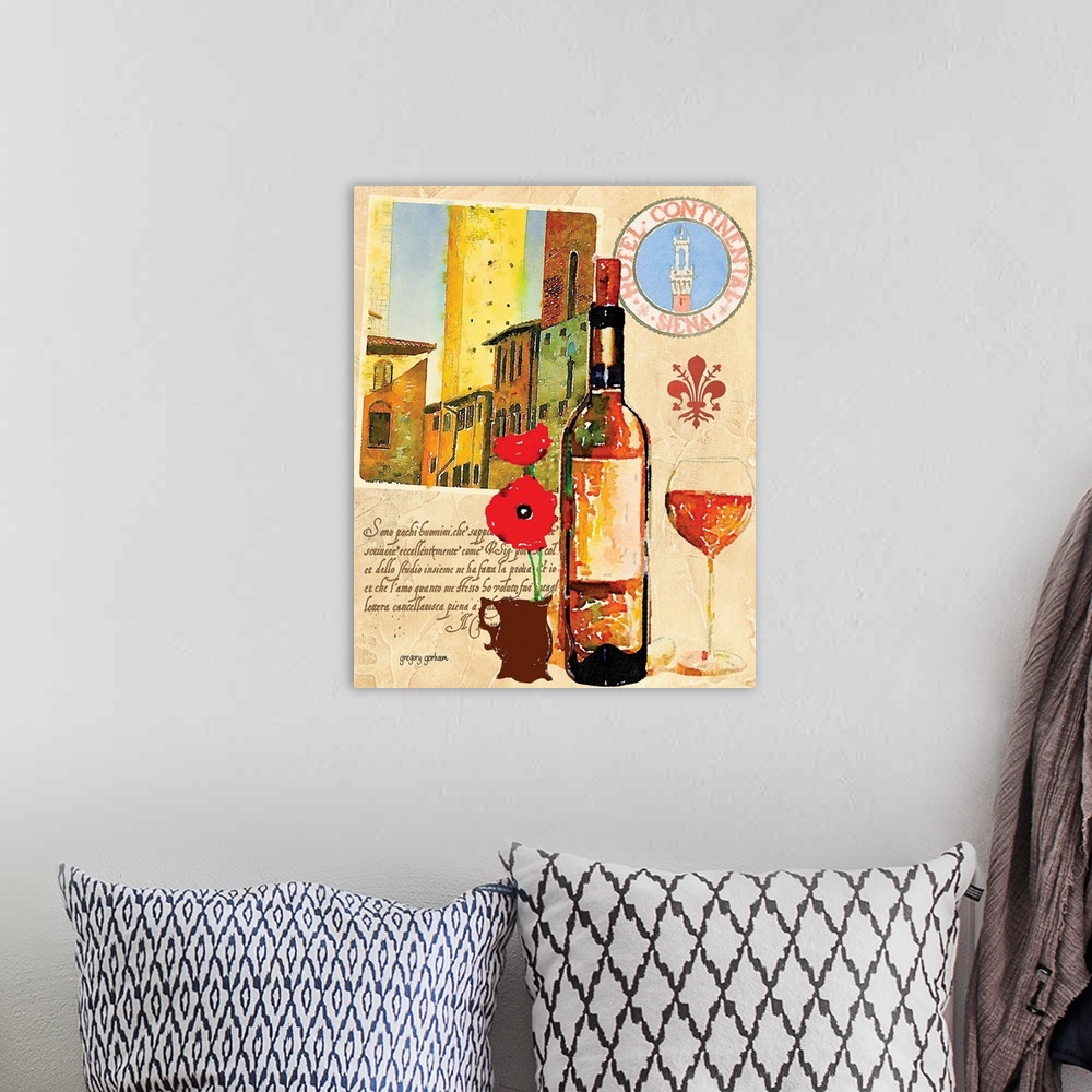 A bohemian room featuring Snapshots of Italy capture the essence of it's beauty and treasures.