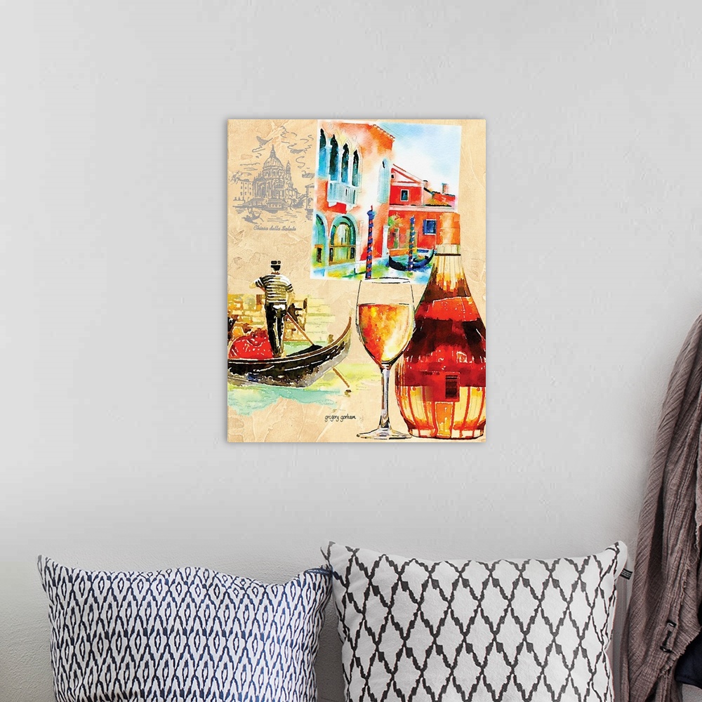 A bohemian room featuring Snapshots of Italy capture the essence of it's beauty and treasures.
