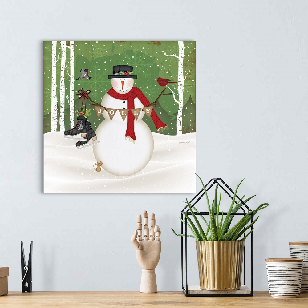 A bohemian room featuring Jolly Snowman