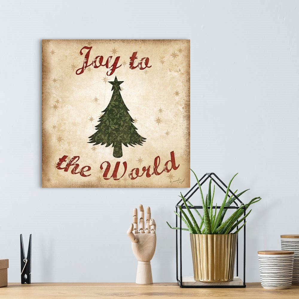 A bohemian room featuring Contemporary holiday art with a tree against a neutral background.