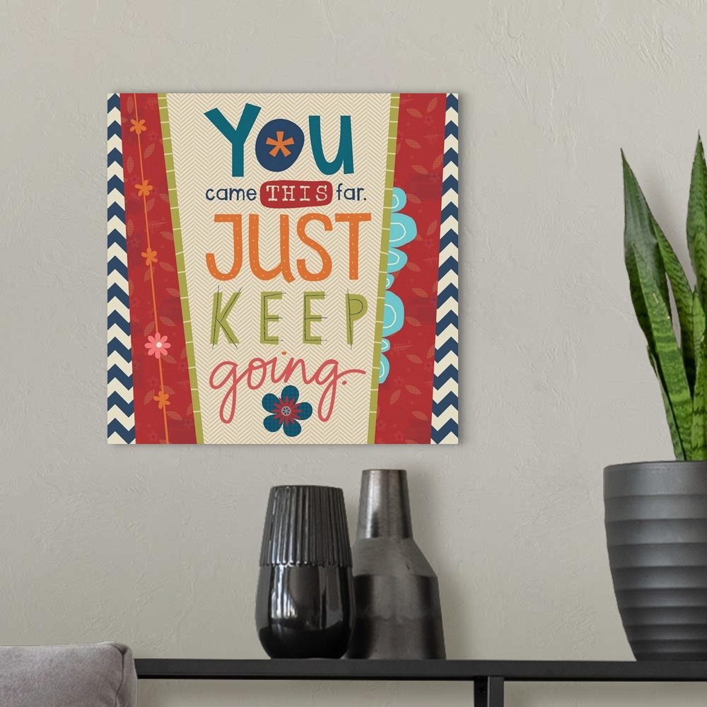 A modern room featuring Funky artistic styling for unique twist on inspirational messages.