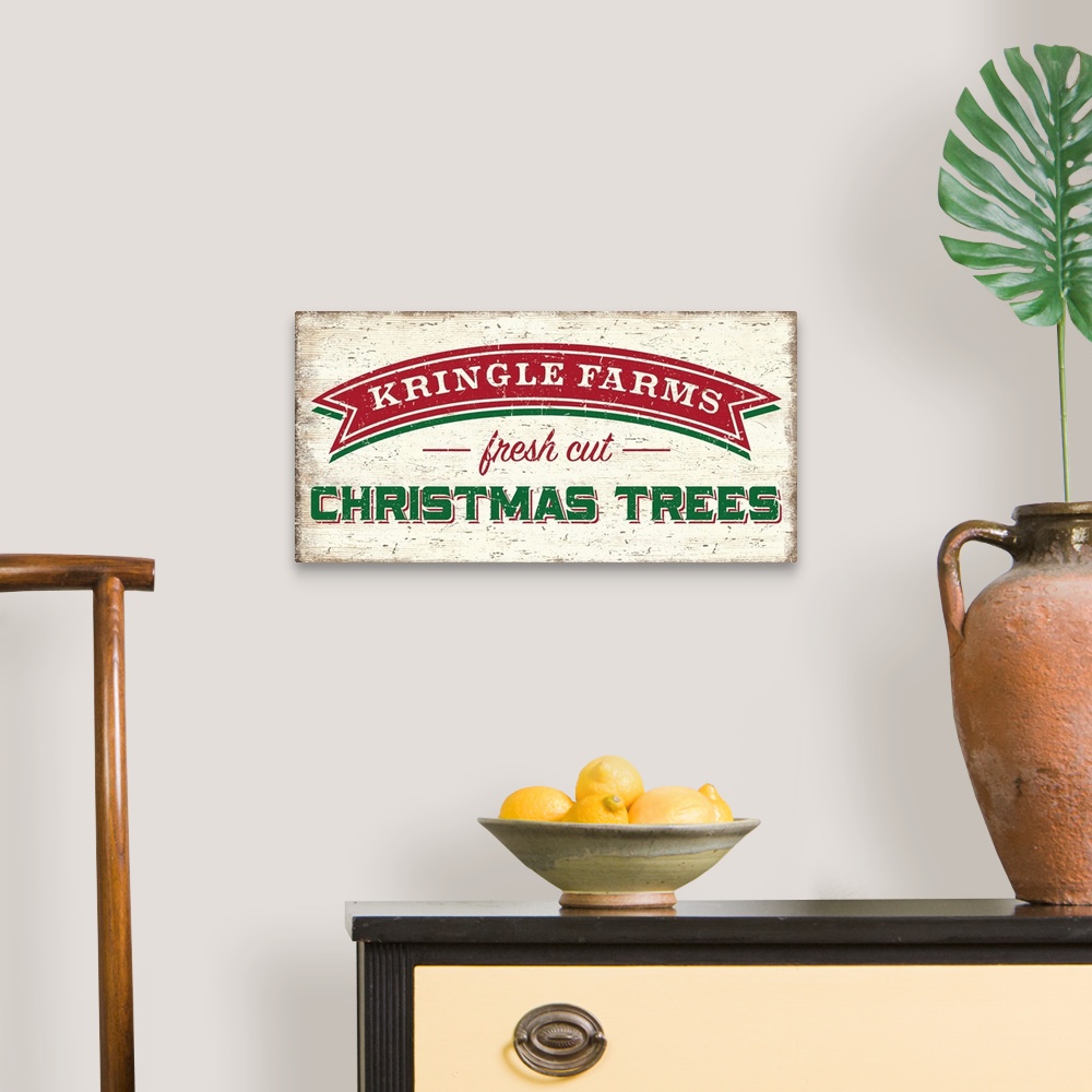A traditional room featuring Vintage holiday signage will capture Christmas Past.