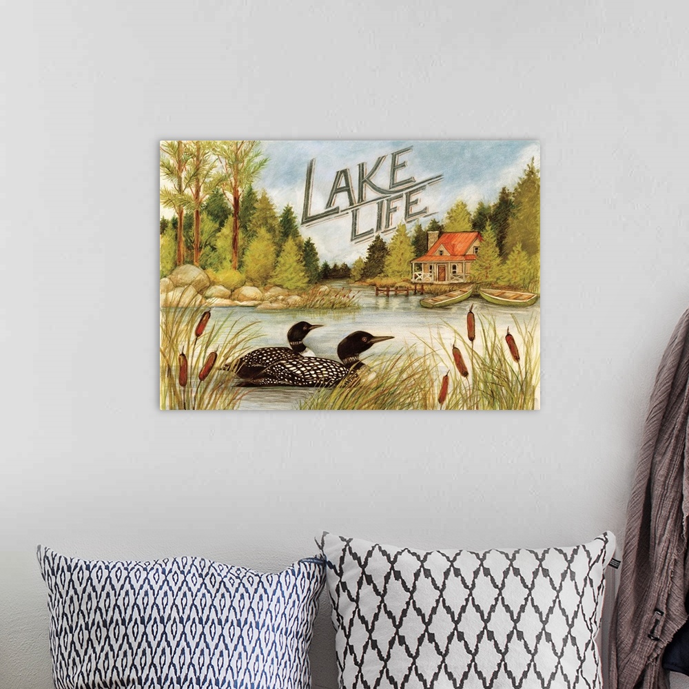 A bohemian room featuring Lake living, a tranquil existence.