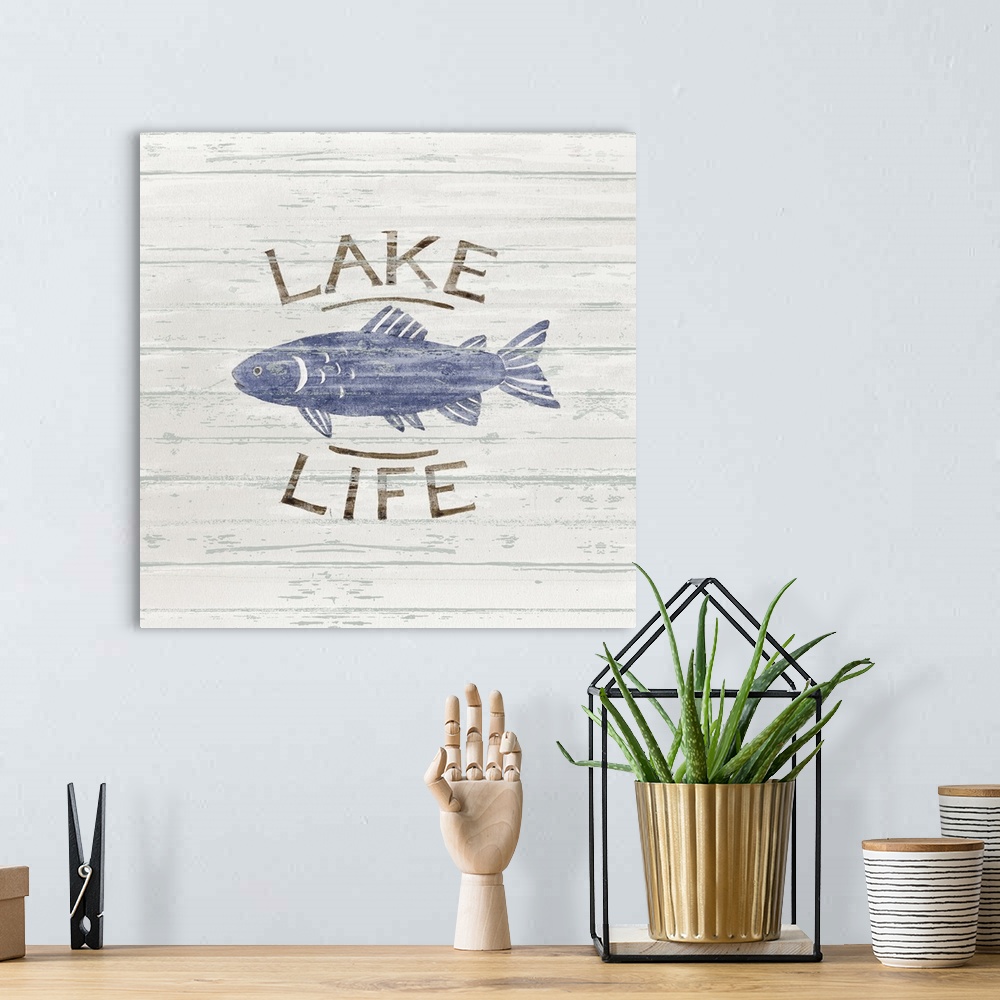 A bohemian room featuring Rustic and sample imagery evokes life at the lake.
