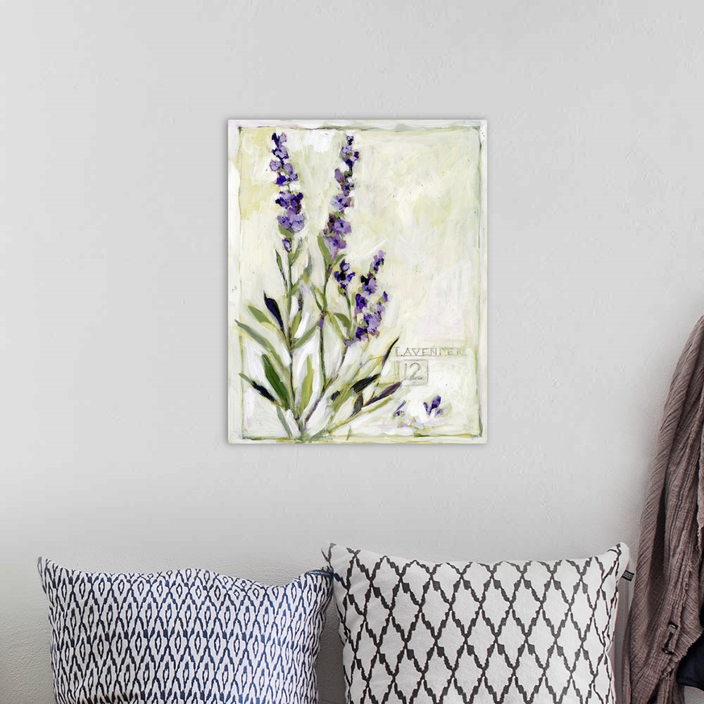 A bohemian room featuring This lavender sprig adds an elegant touch of the garden to any kitchen or dining area.