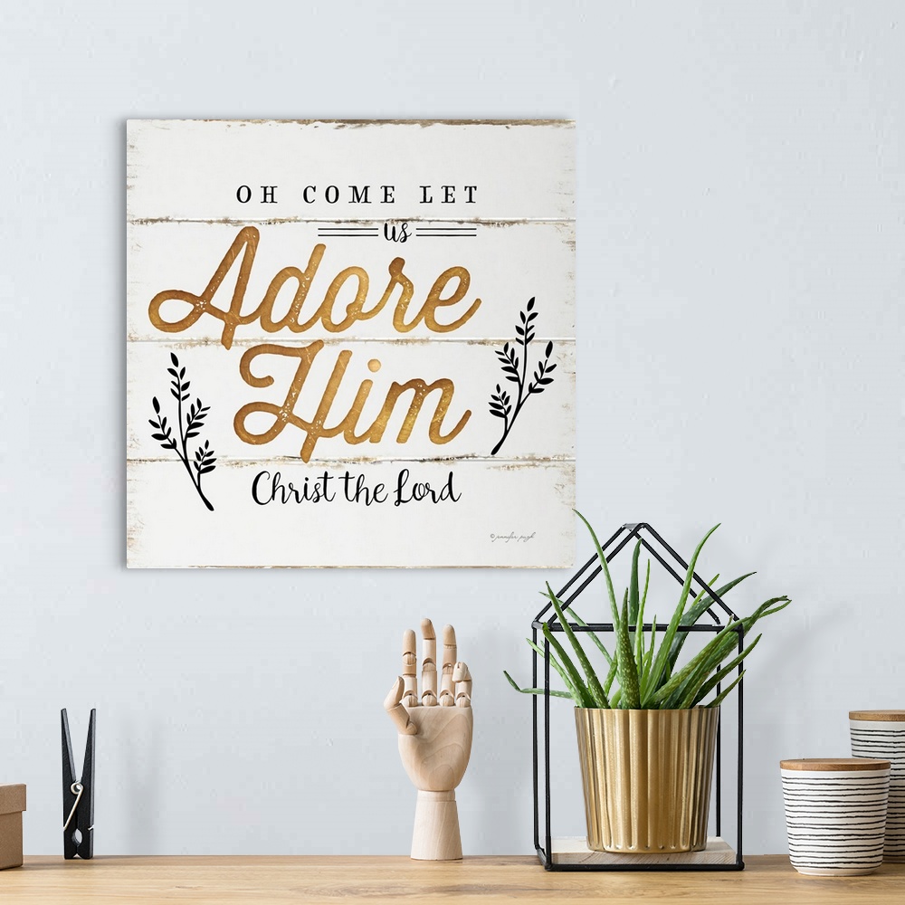 A bohemian room featuring Let Us Adore Him