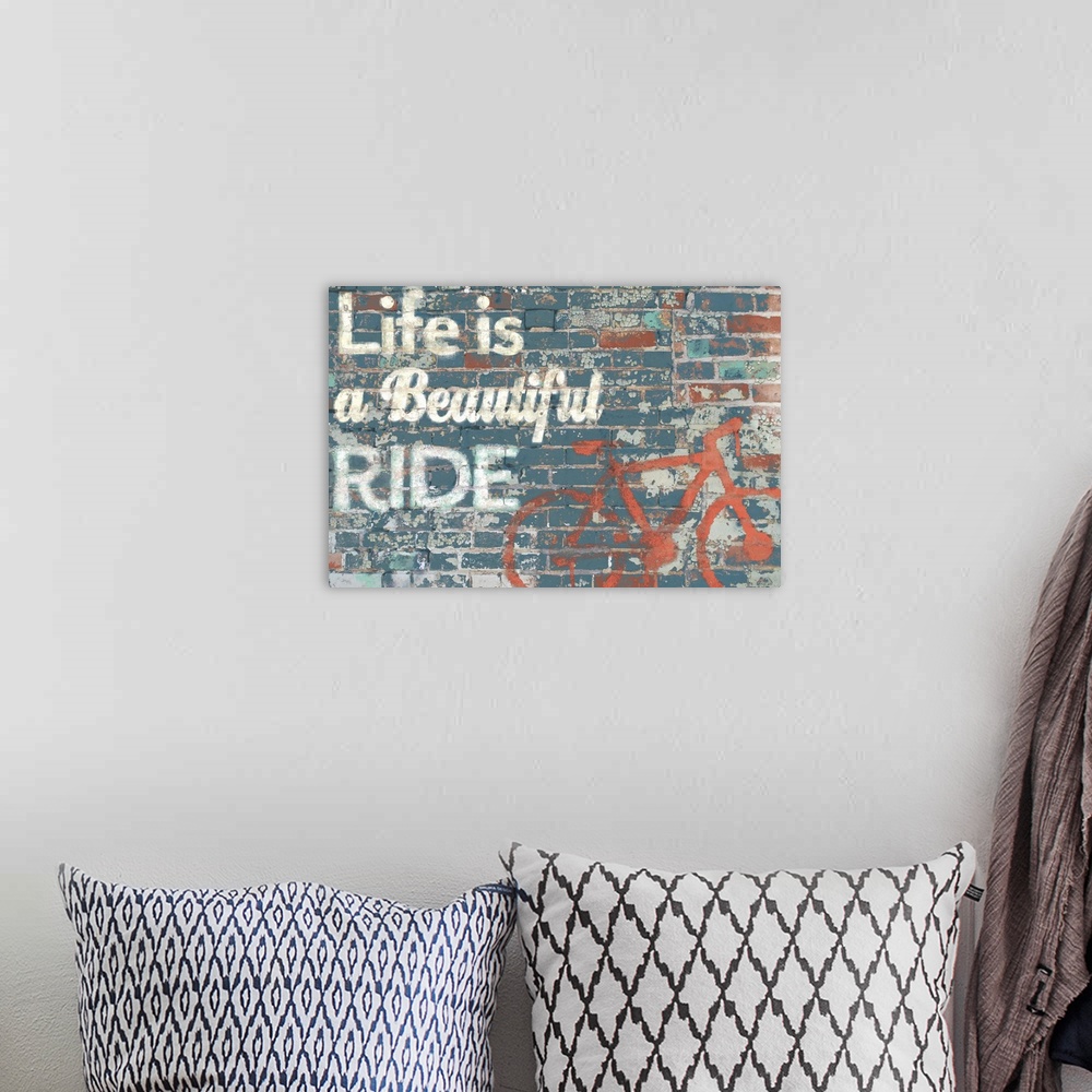 A bohemian room featuring Graffiti-inspired art style adds an edgy on-trend decor to your home or office.