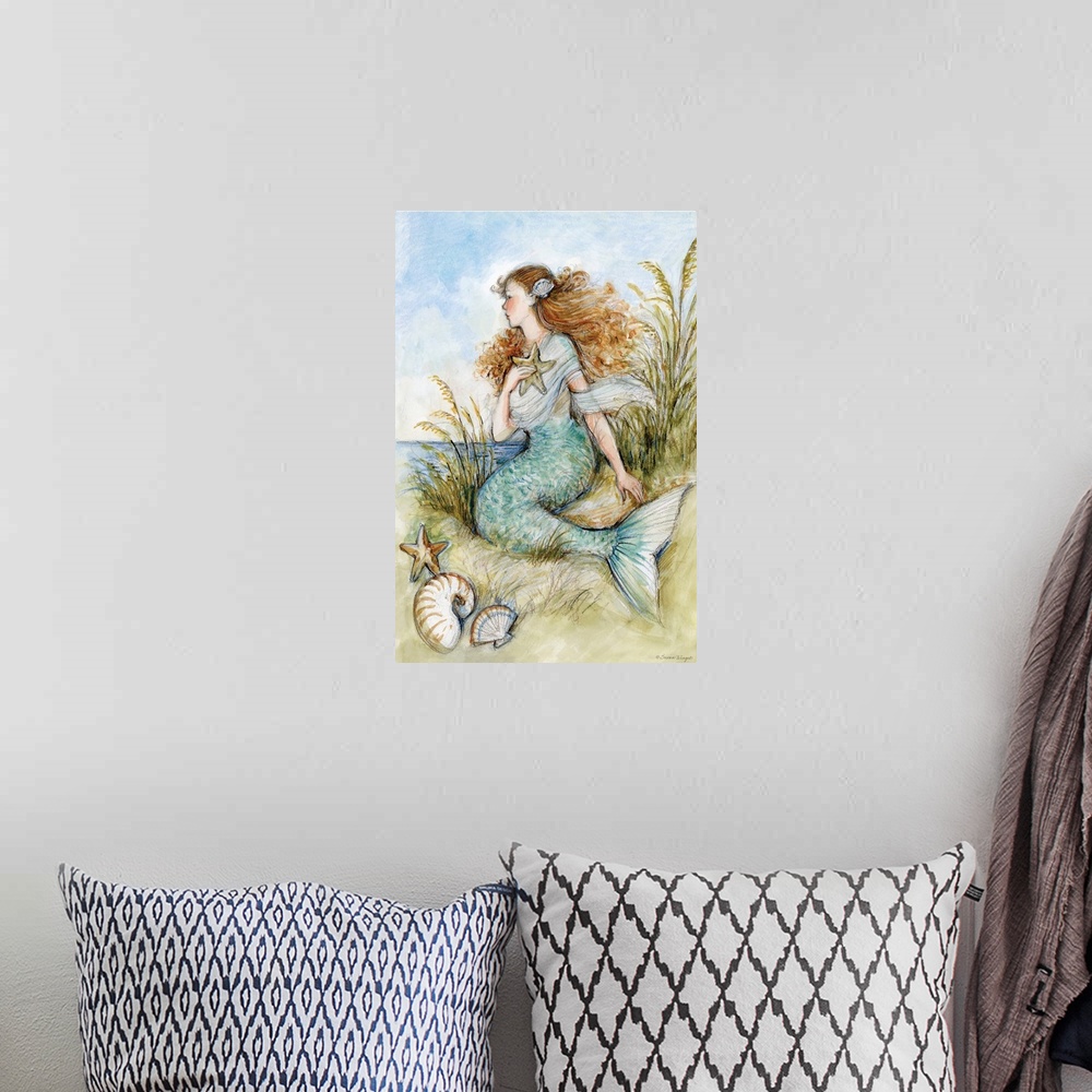 A bohemian room featuring The mystical mermaid will add a touch of wonder to your decor.