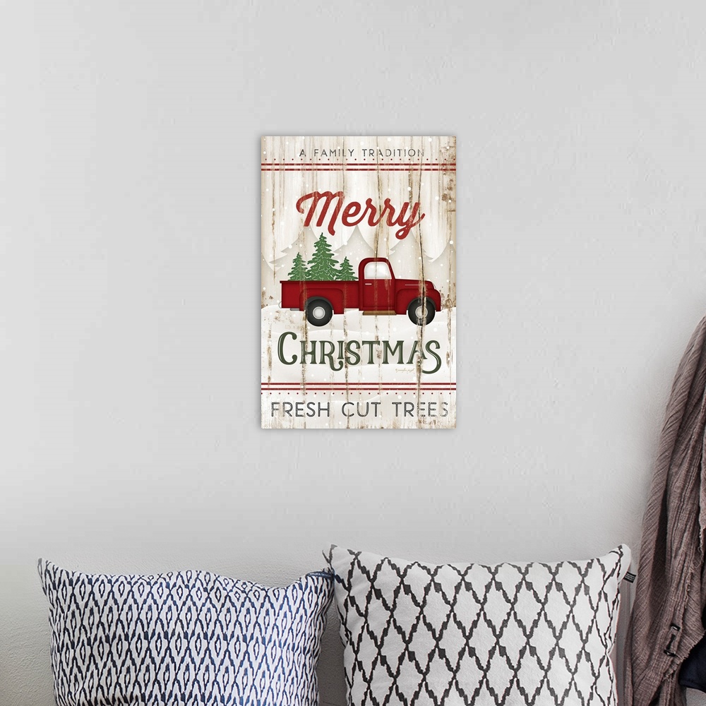A bohemian room featuring Merry Christmas Truck