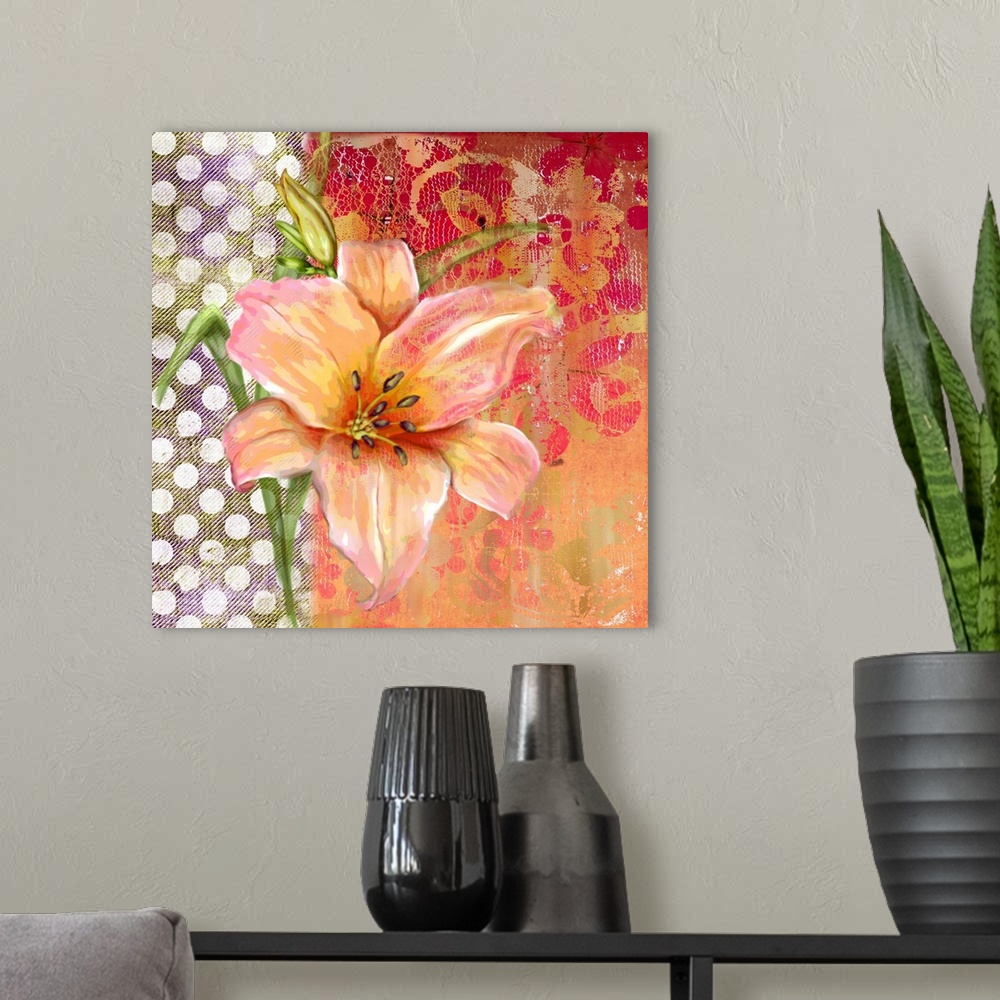 A modern room featuring Bold, eye-catching floral image will make impacting decor statement.