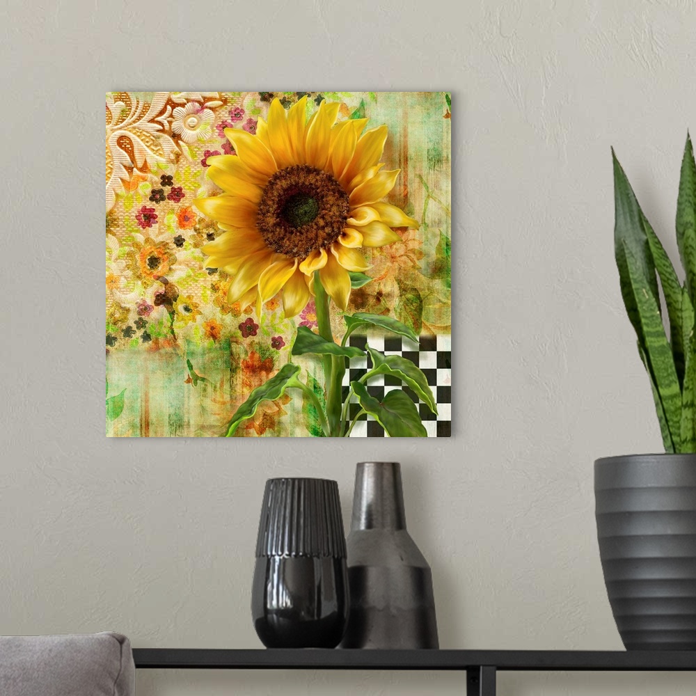 A modern room featuring Bold, eye-catching floral image will make impacting decor statement.