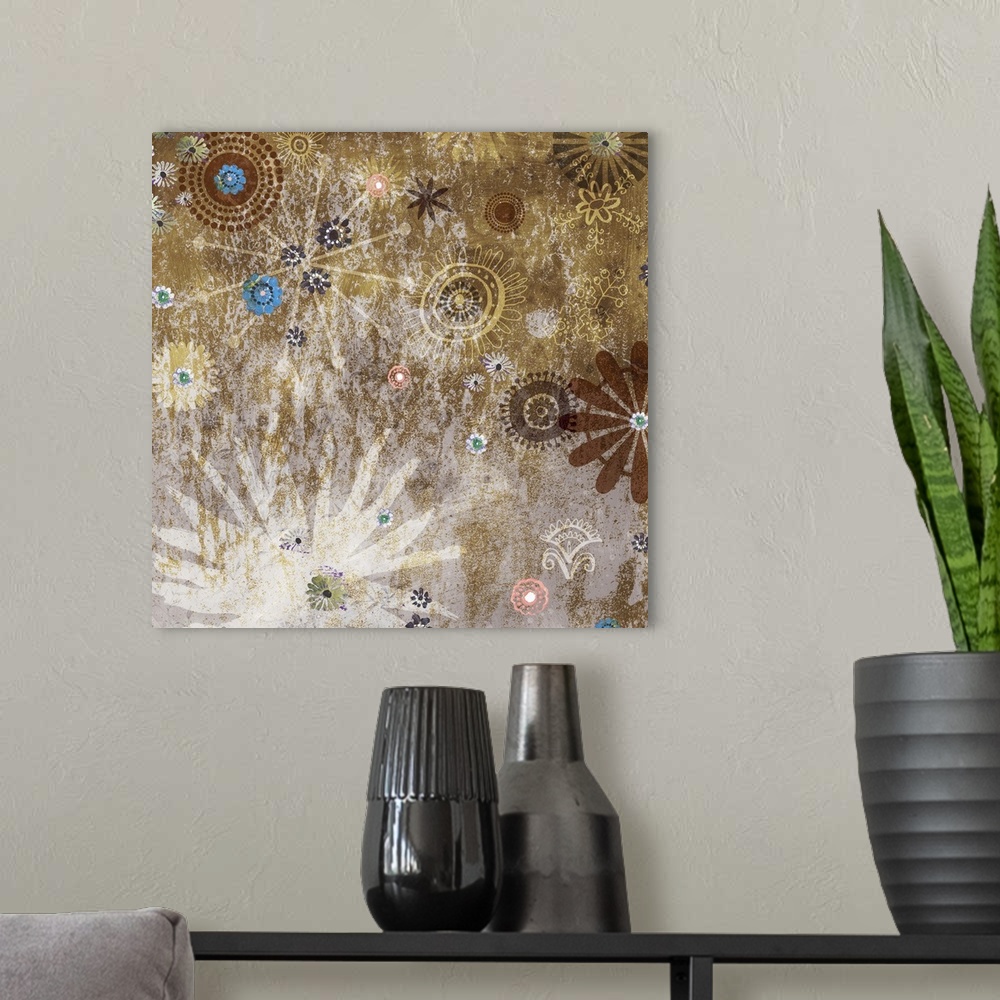 A modern room featuring Contemporary celestial-inspired art makes a great accent for any room.