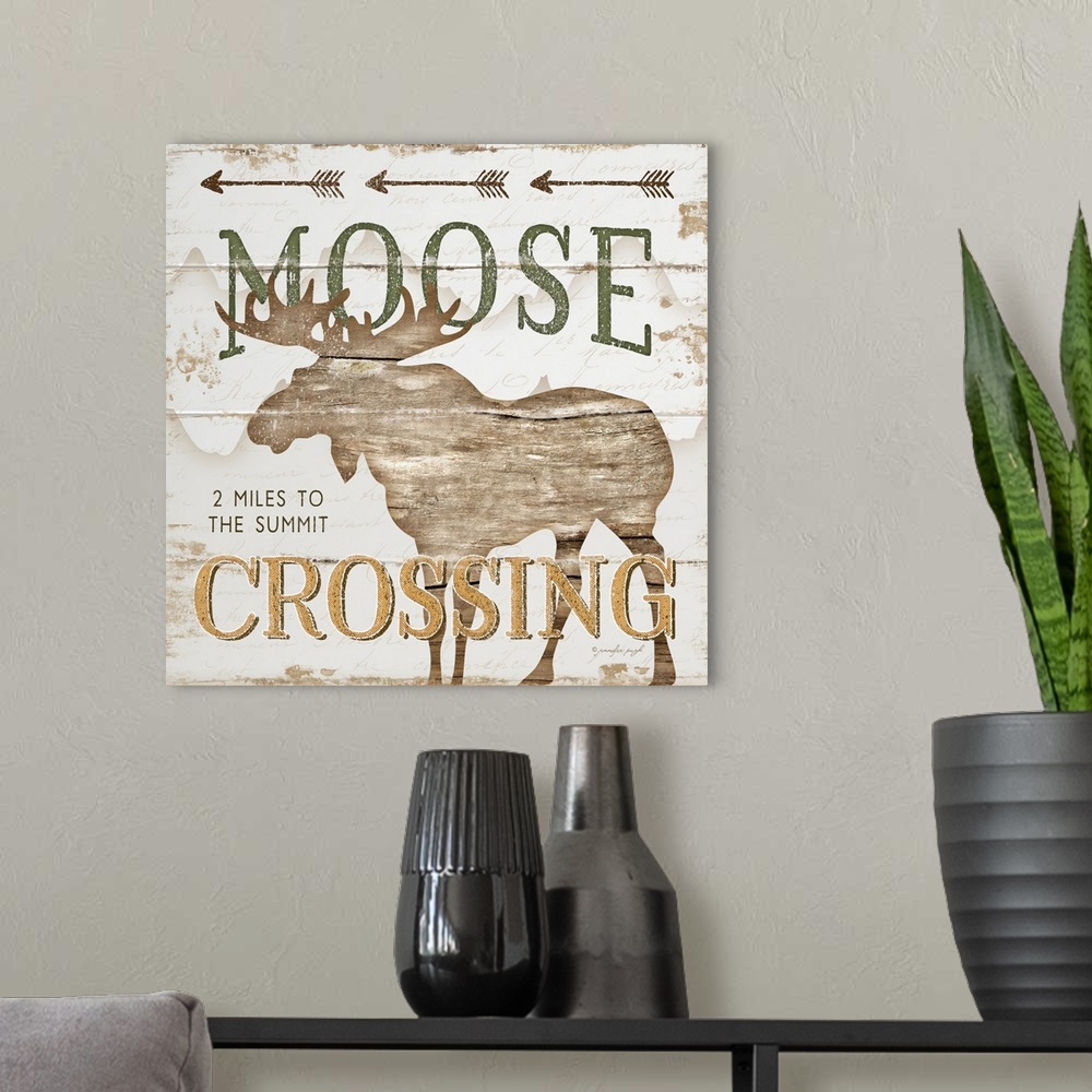 A modern room featuring Moose Crossing