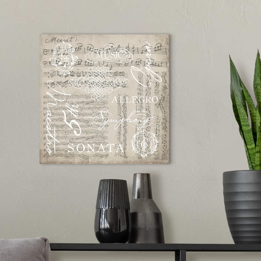 A modern room featuring Music lovers will delight in this lyrical sheet music wall decor.