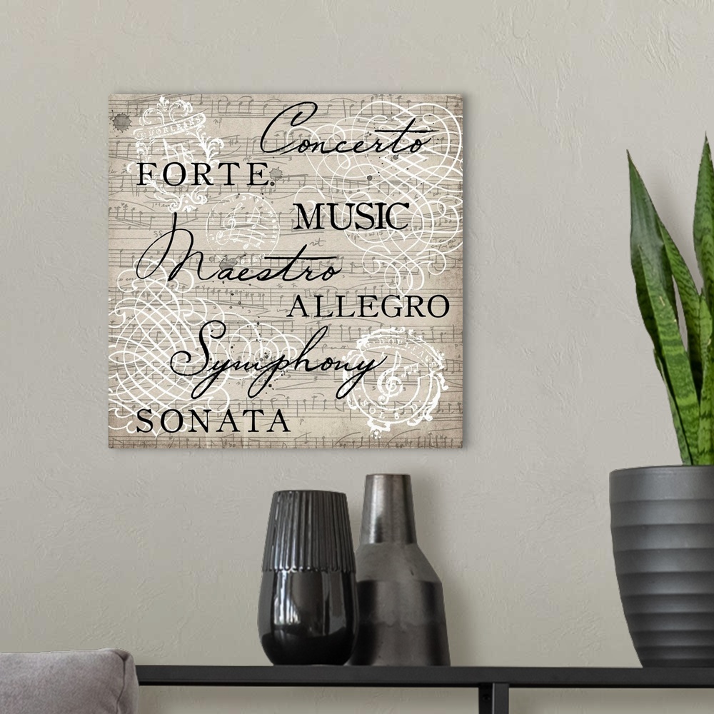 A modern room featuring Music lovers will delight in this lyrical sheet music wall decor.