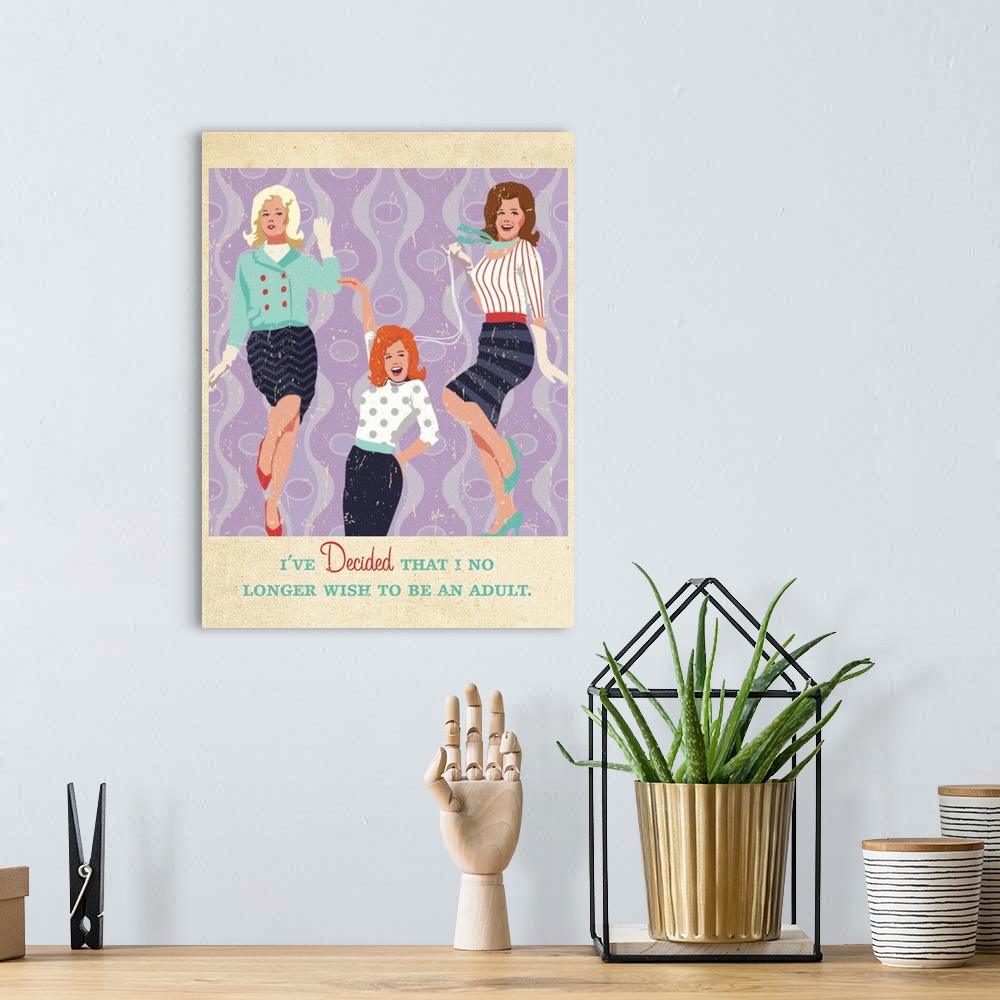 A bohemian room featuring Sassy girl art hits the mark with this fresh take on aging!