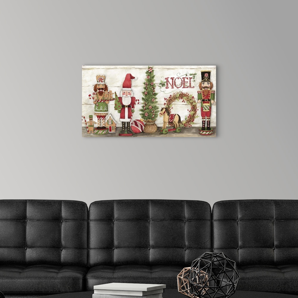 A modern room featuring Nutcracker suite of holiday characters!