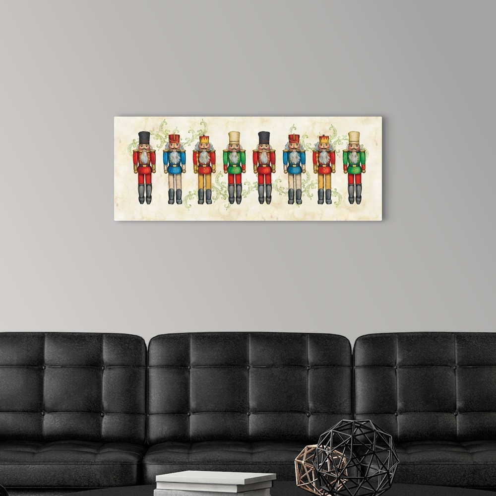 A modern room featuring Nutcrackers galore! A classic icon for any holiday decor!