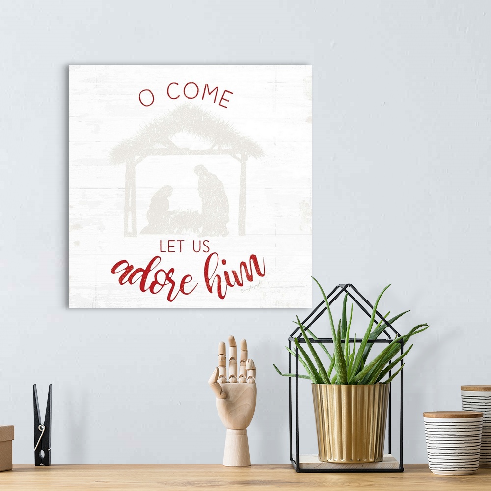 A bohemian room featuring O Come Let Us Adore Him - Red