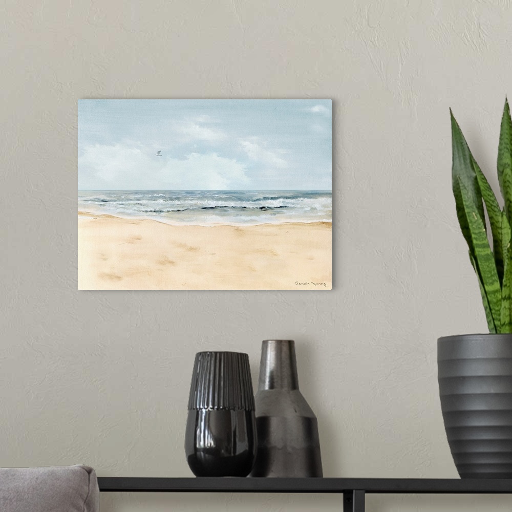 A modern room featuring The call of the ocean pulls the viewer into this lovely seascape