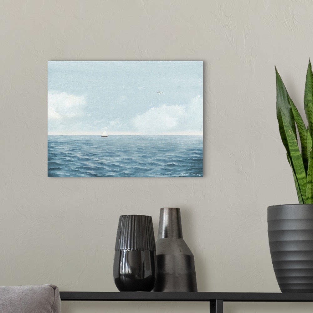 A modern room featuring The call of the ocean pulls the viewer into this lovely seascape