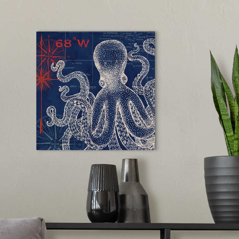 A modern room featuring Stunning and bold nautical art makes a dynamic decor accent.