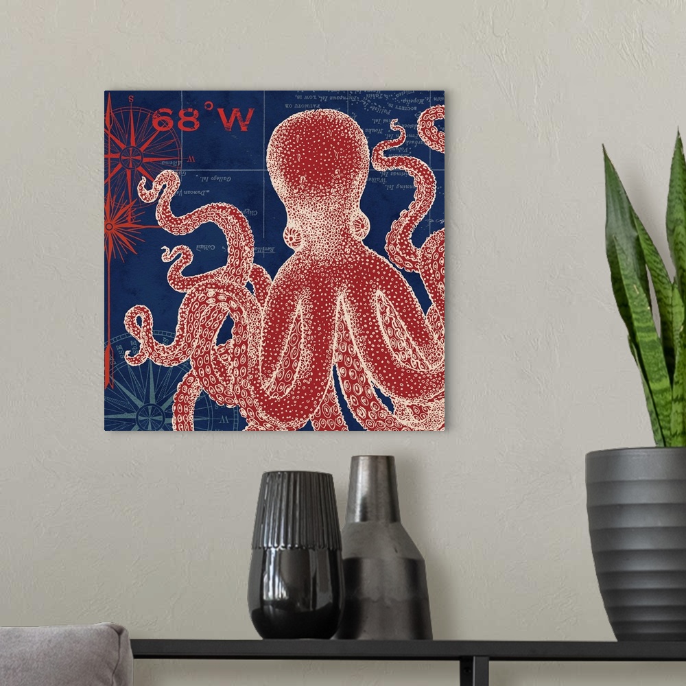A modern room featuring Stunning and bold nautical art makes a dynamic decor accent.