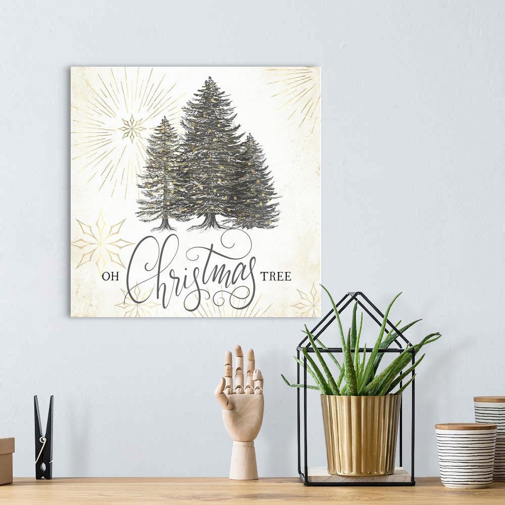 A bohemian room featuring Oh Christmas Tree