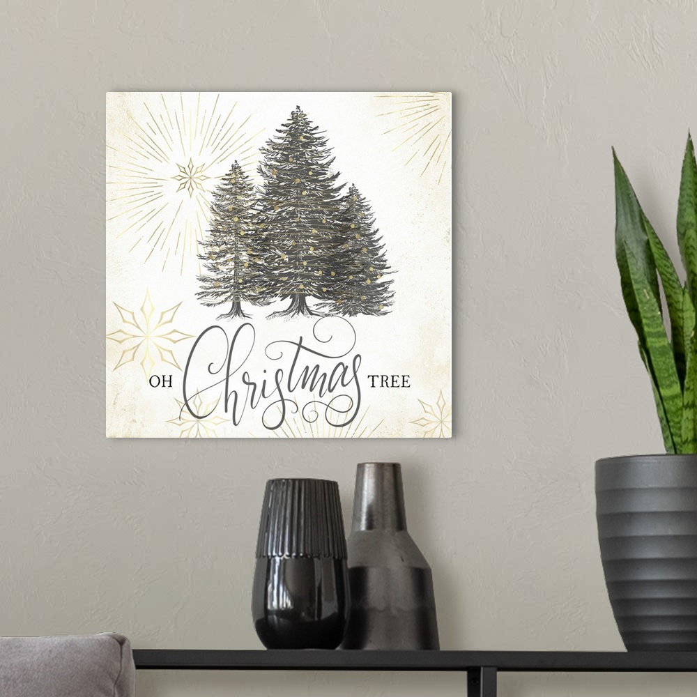 A modern room featuring Oh Christmas Tree
