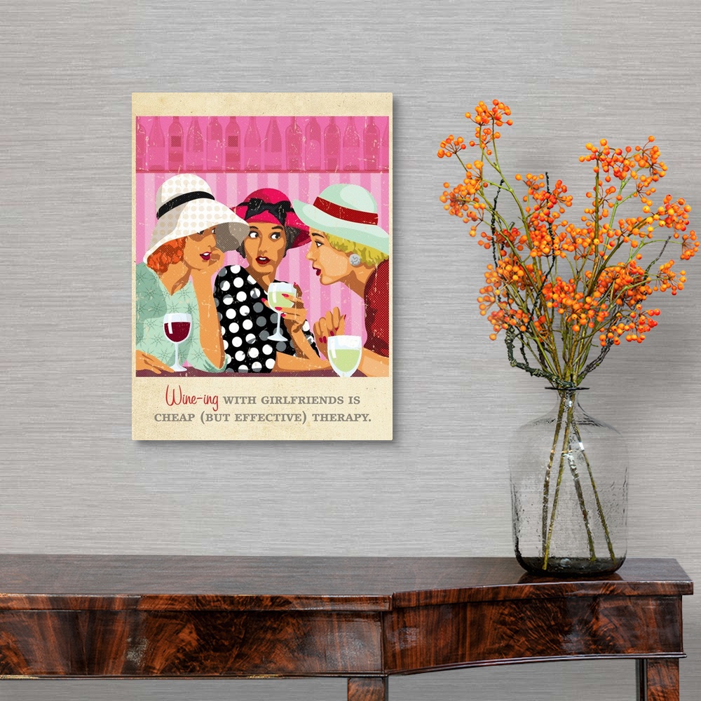 A traditional room featuring Fresh and sassy girl art for an eye-catching decor statement!