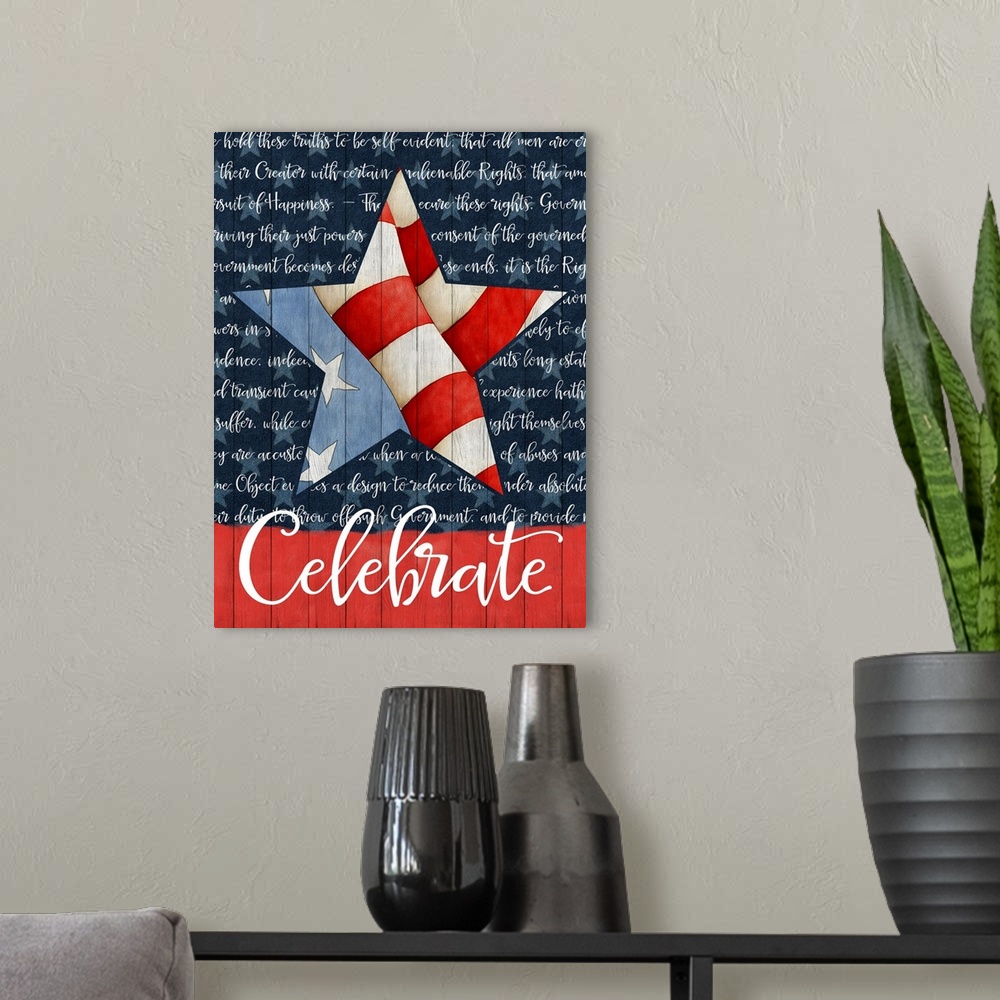 A modern room featuring A patriotic star offers a graphic twist on Americana.