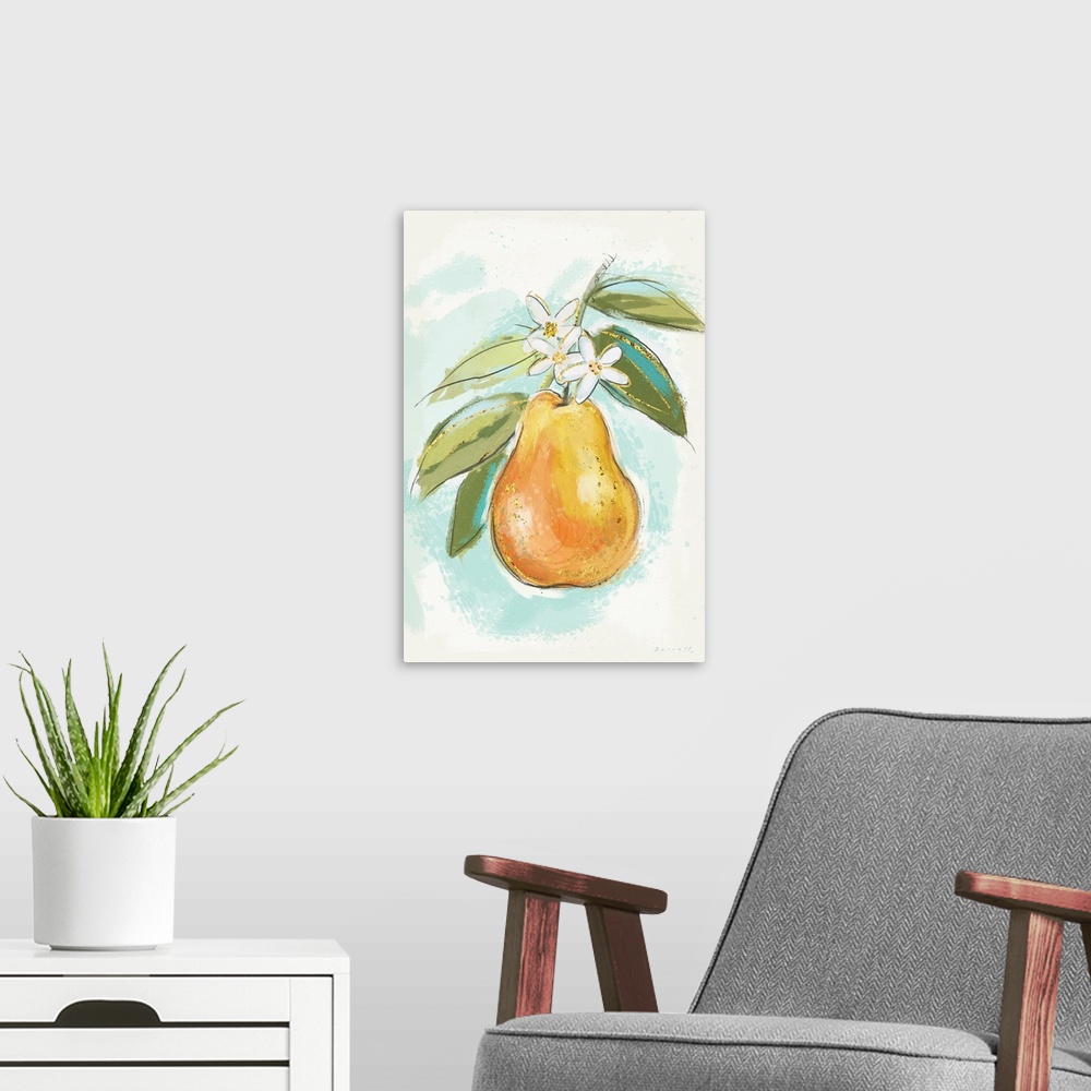 A modern room featuring The classic pear works in any decor!