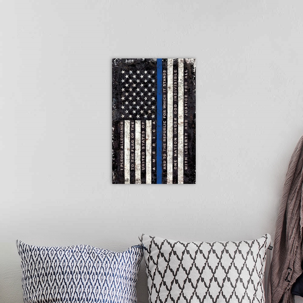 A bohemian room featuring Support our law enforcement with this stunning flag depiction