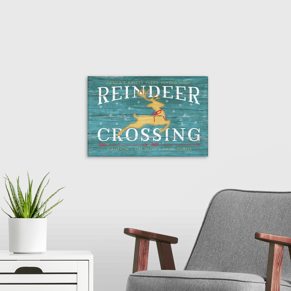 A modern room featuring Reindeer Crossing