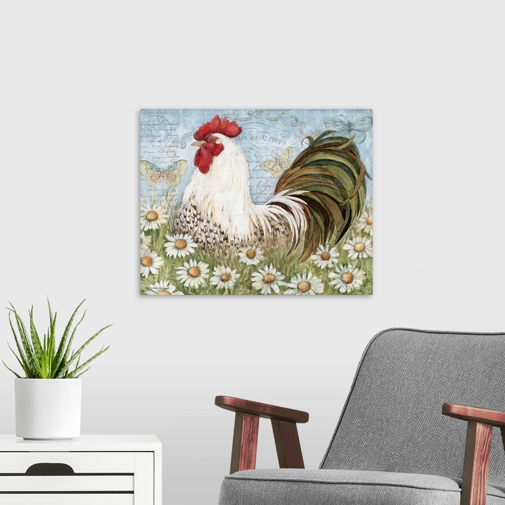 A modern room featuring Classic rooster adds a touch of country to your decor!