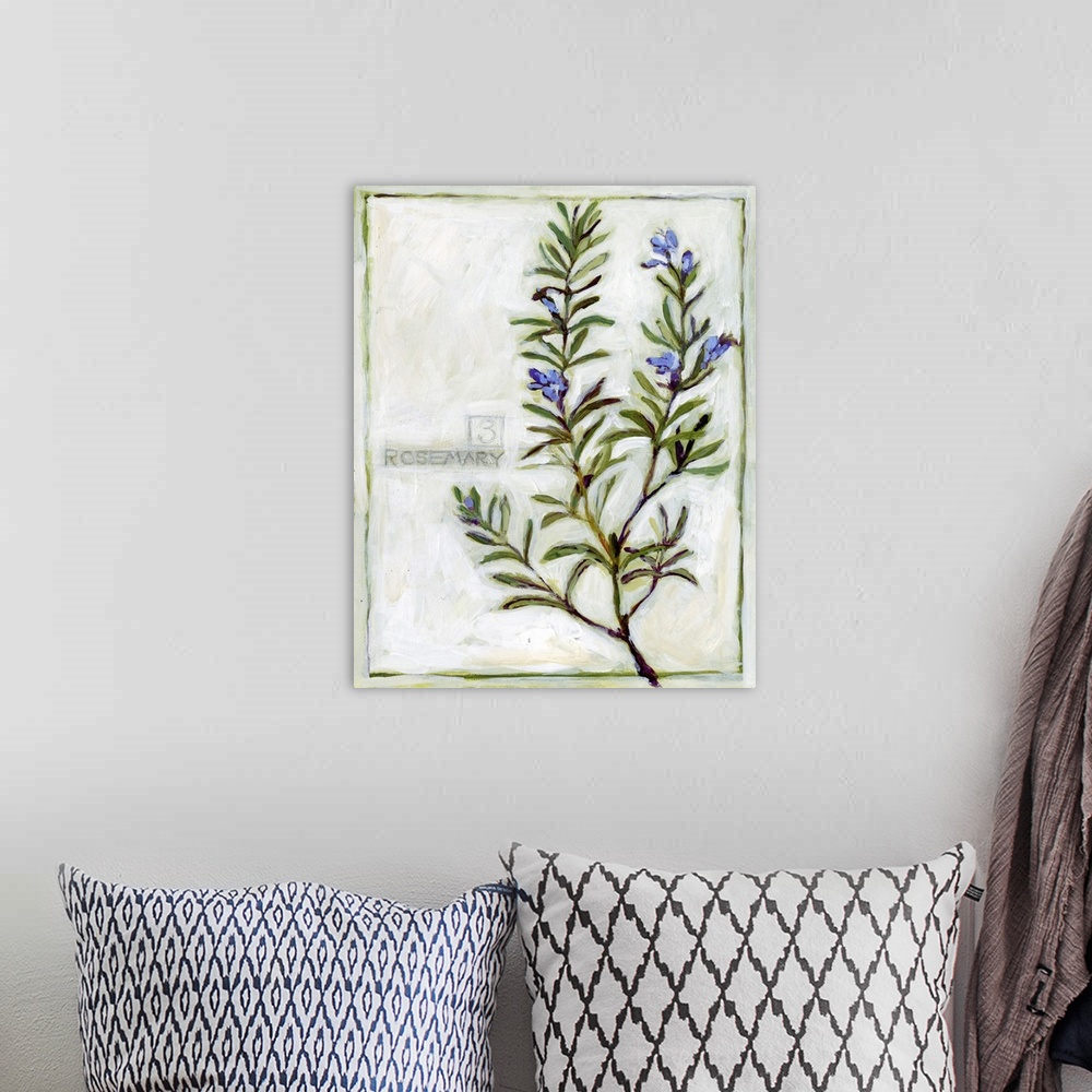A bohemian room featuring This chamomile sprig adds an elegant touch of the garden to any kitchen or dining area.