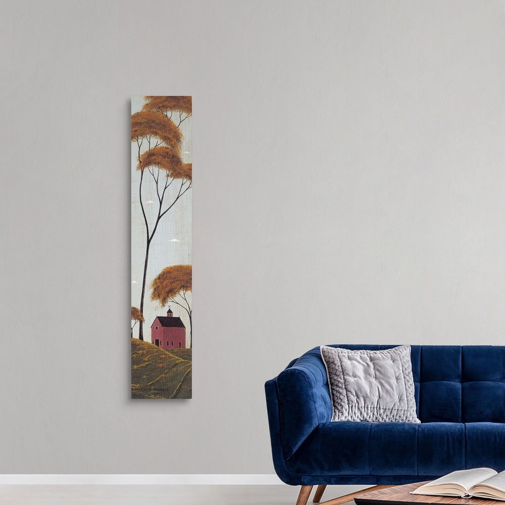 A modern room featuring Seasonal landscape by renowned folk artist Warren Kimble