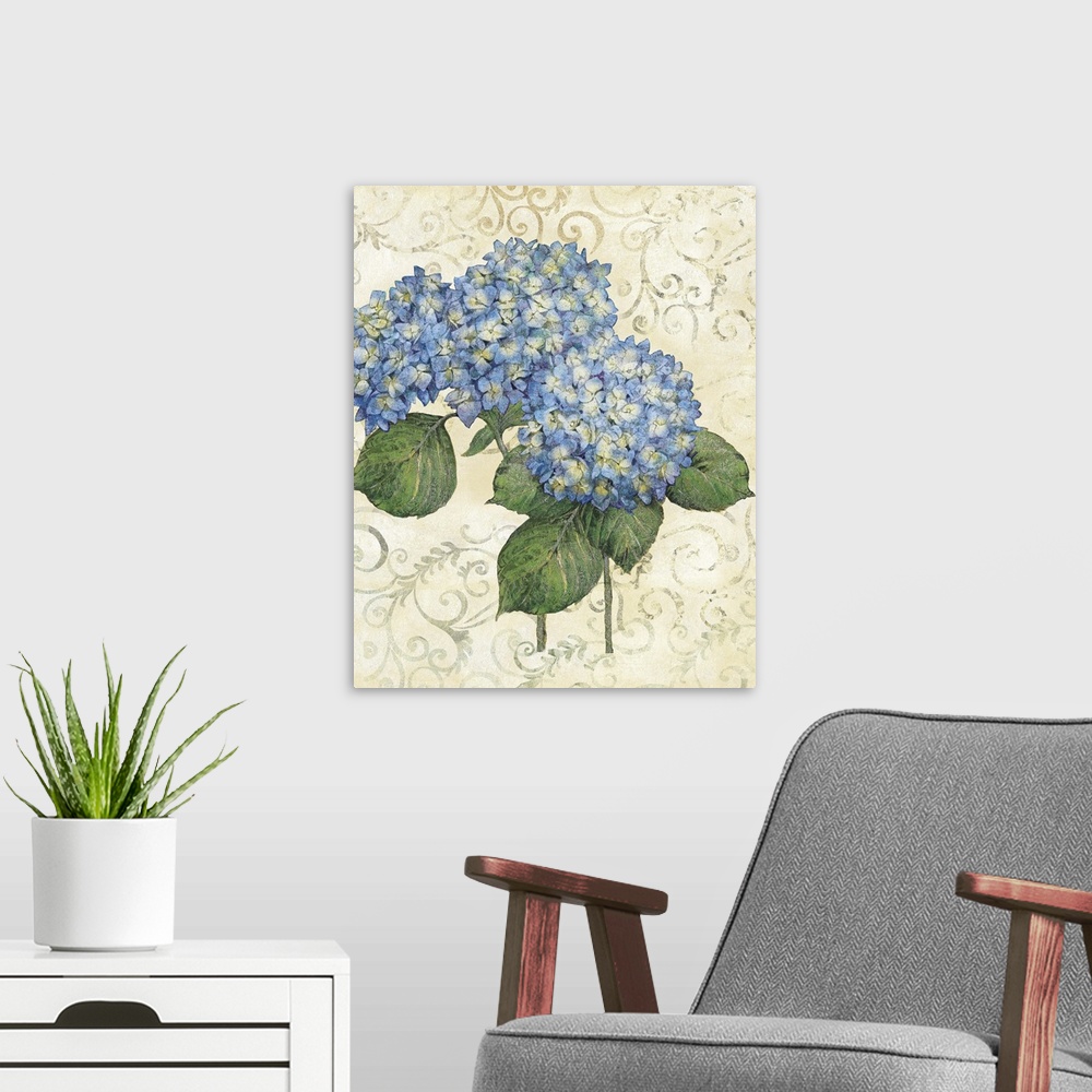A modern room featuring Lovely floral art evokes a serene mood for any decor