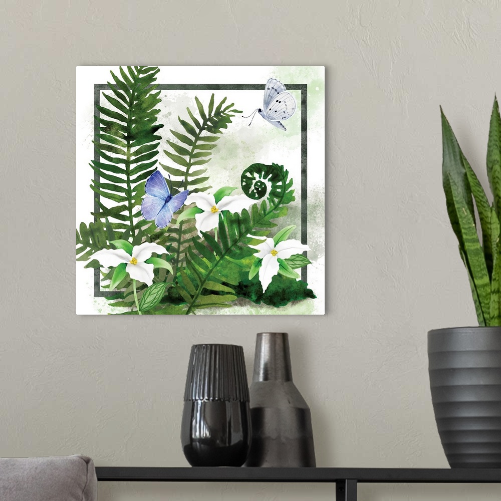 A modern room featuring These woodsy ferns bring the outdoors into your home.