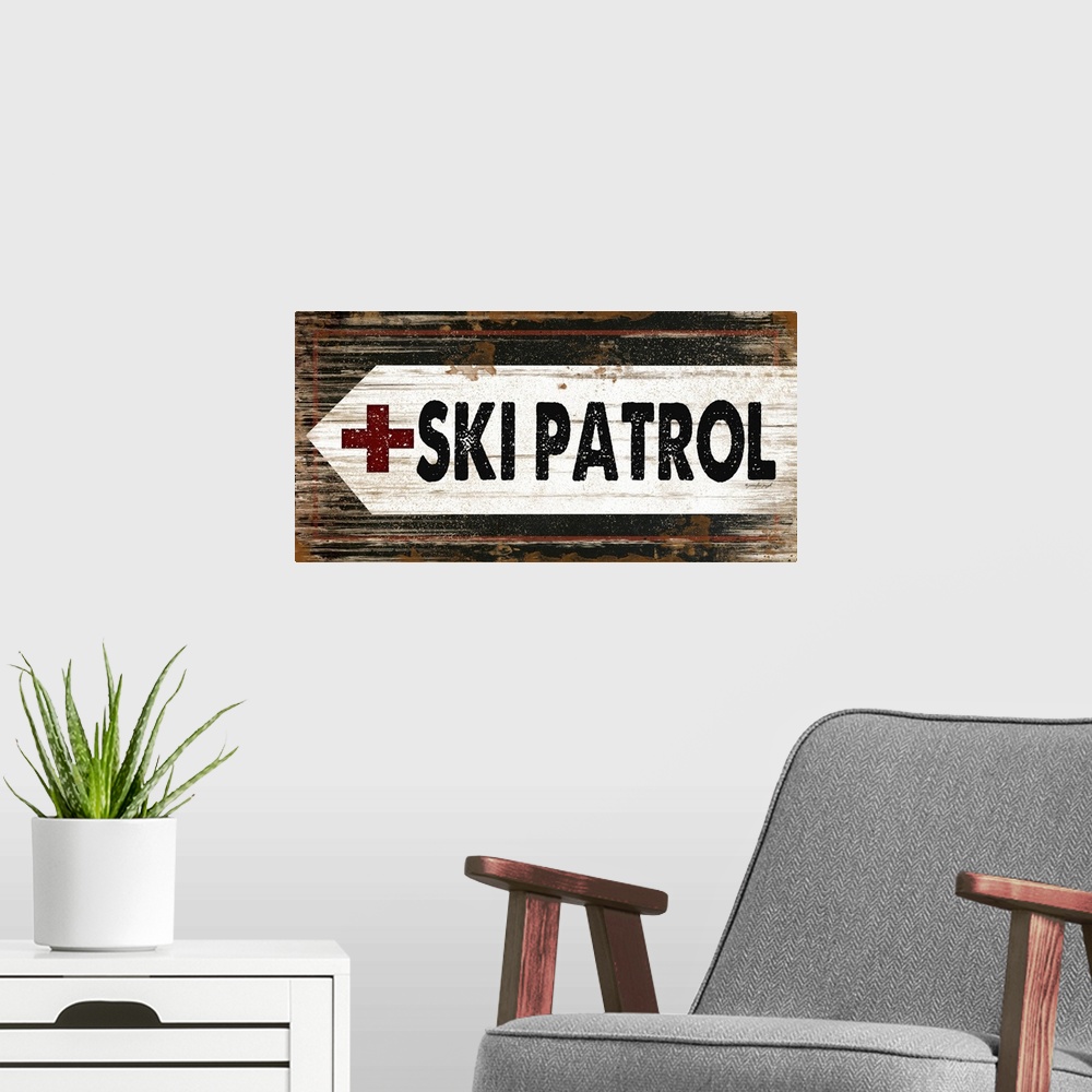 A modern room featuring Ski Patrol