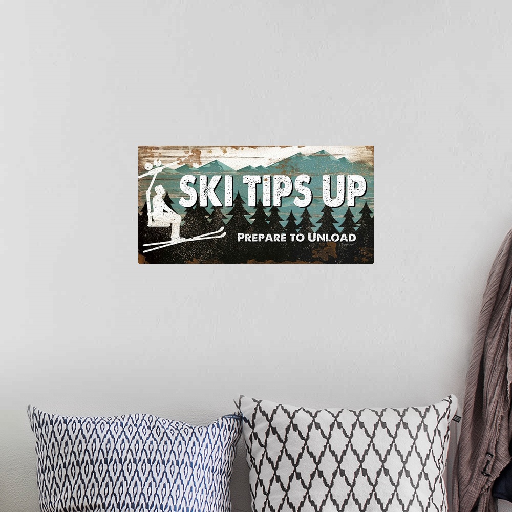 A bohemian room featuring Ski Tips Up