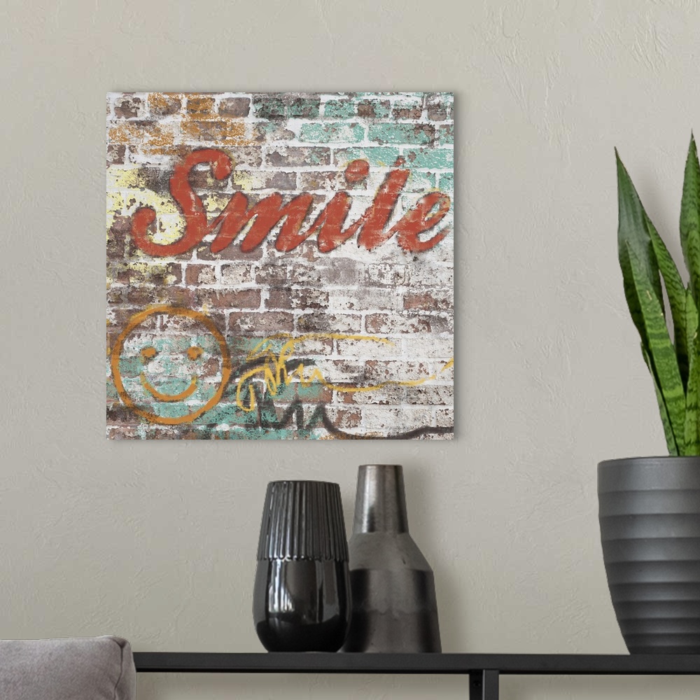 A modern room featuring Grafitti-inspired art style adds an edgy on-trend decor to your home or office.