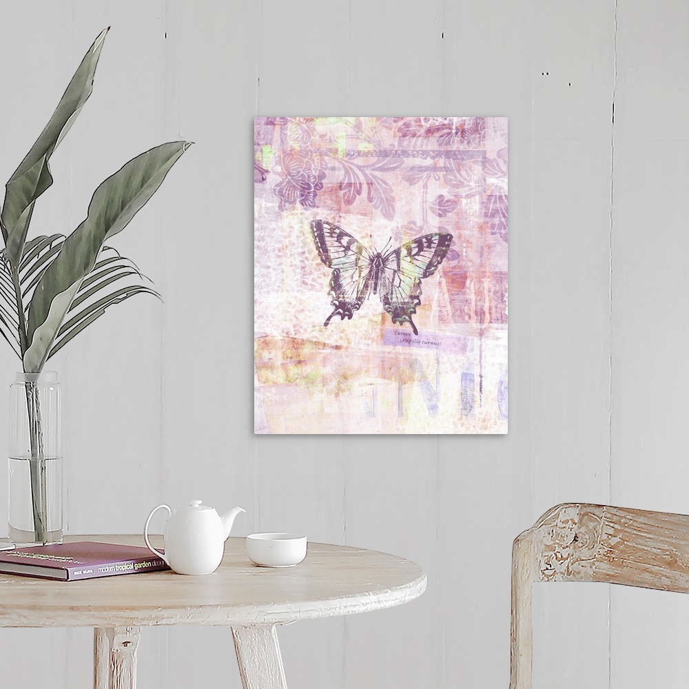 A farmhouse room featuring Butterflies are given a translucent, gauzy treatment in this lovely chromatic image.