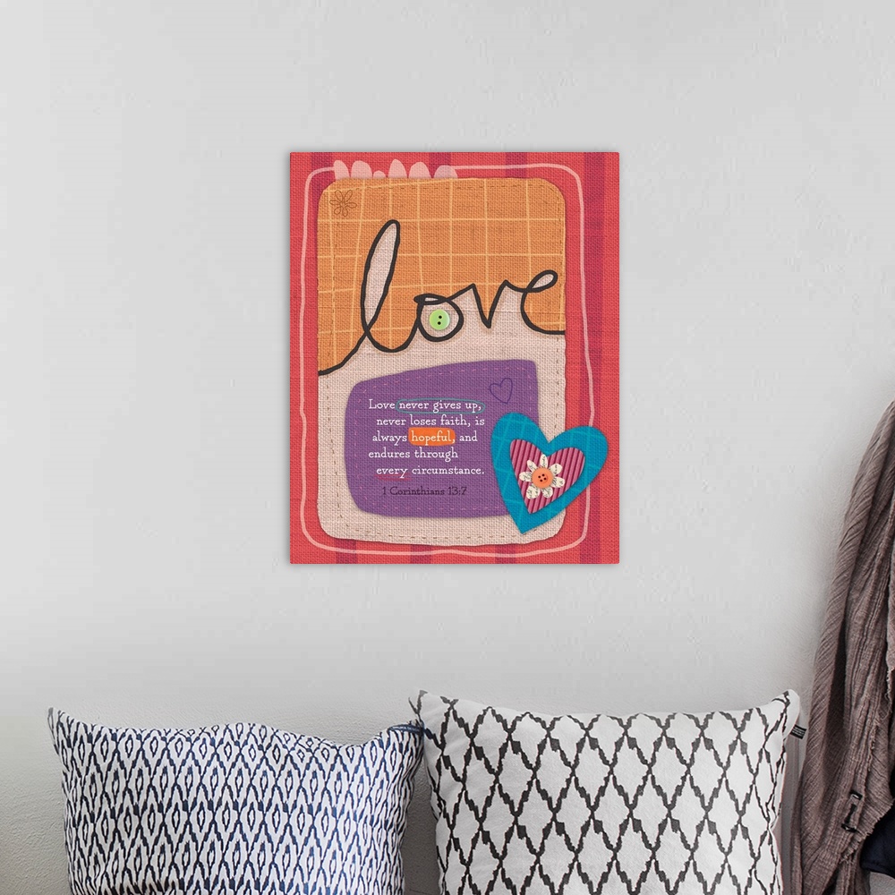 A bohemian room featuring Bible verse in an artistic depiction for inspirational impact