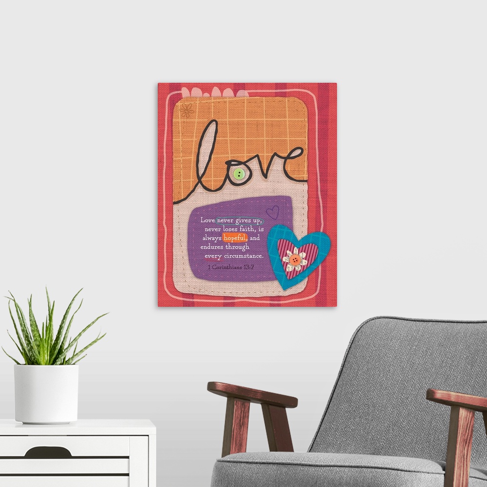 A modern room featuring Bible verse in an artistic depiction for inspirational impact